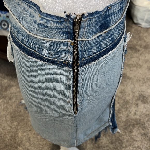 EB Denim Reinvented Long Skirt in Multi Denim - Picture 10 of 12